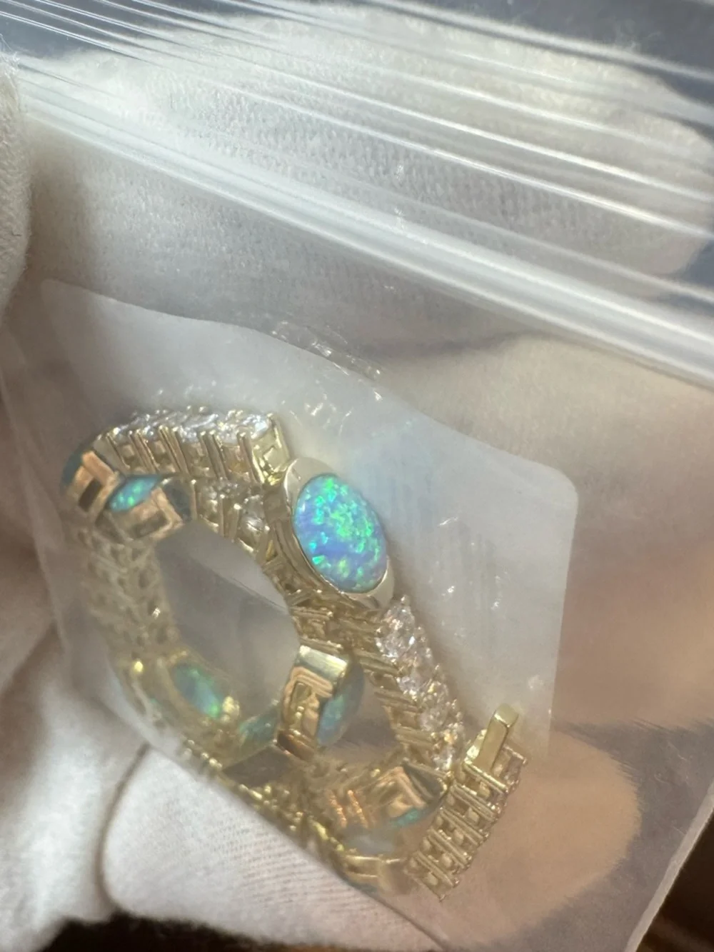 Melinda Maria Gold Bracelet with Blue Opal and Diamondette Stones